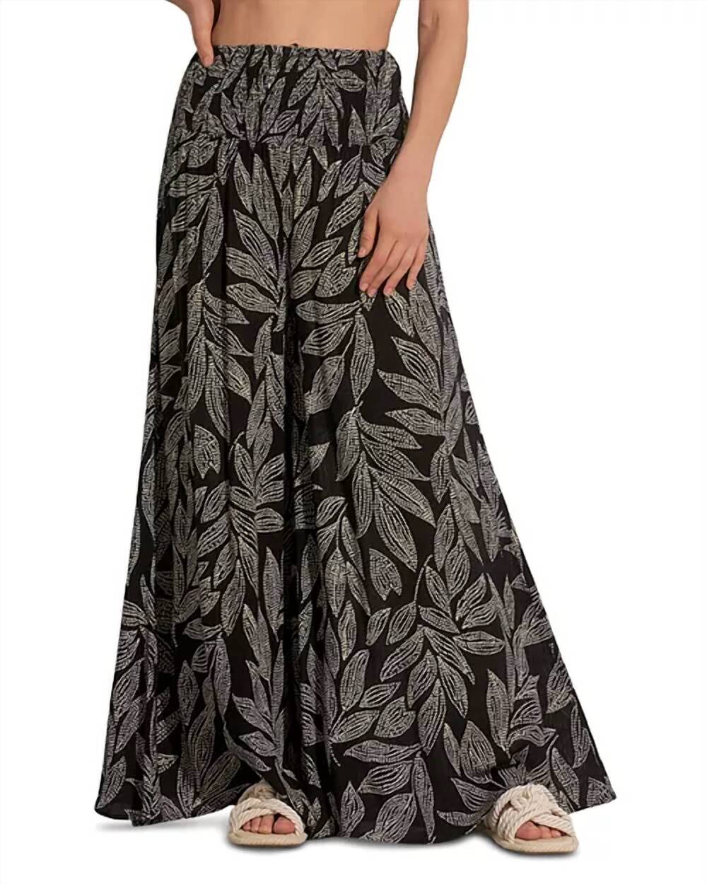 NEW ELAN cartagena print palazzo pants in black